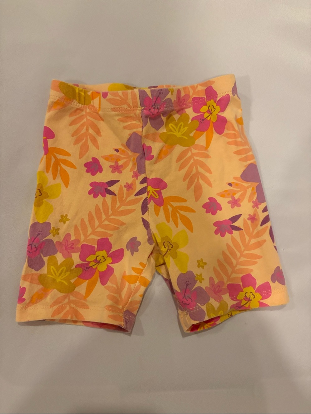 Cat & Jack Peach Floral Girls Bike Shorts